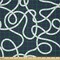 Ambesonne Navy Fabric by The Yard, Under The Sea Atlantic Ocean Inspired Tangled Boat Ship Marine Image Print, Decorative Satin Fabric for Home Textiles and Crafts, 2 Yards, Navy Blue and White